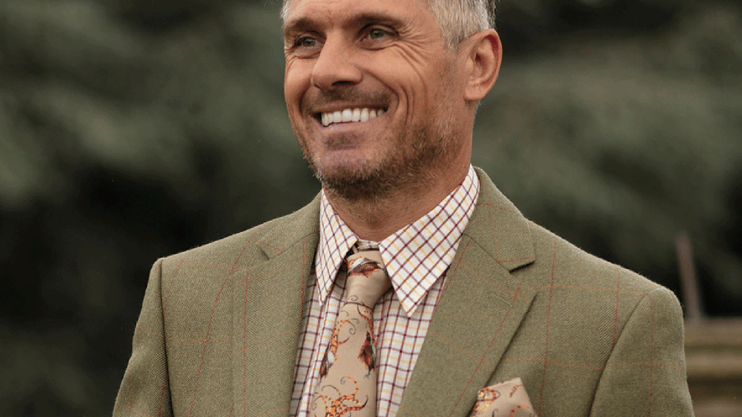 Man wearing Claire Haggas tie