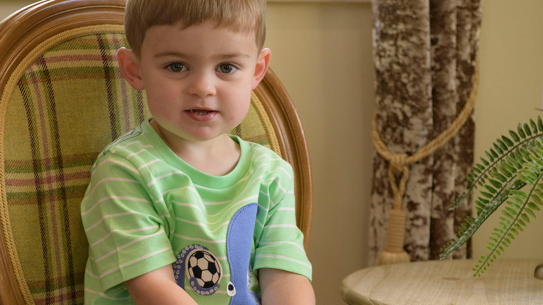 Boy in Joules t-shirt