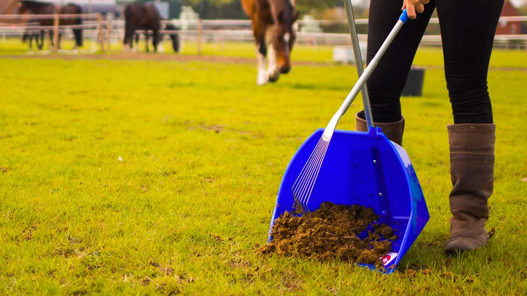 Muck Scoop Poo Picking a Field