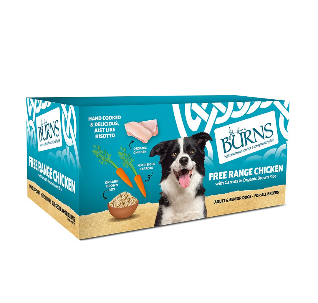 Burns Organic Chicken with Carrots & Brown Rice Dog Food 6 x 395g