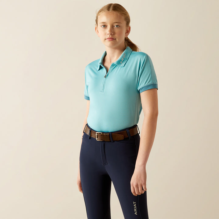 Ariat Girls Bandera 1/4 Zip Short Sleeve Polo