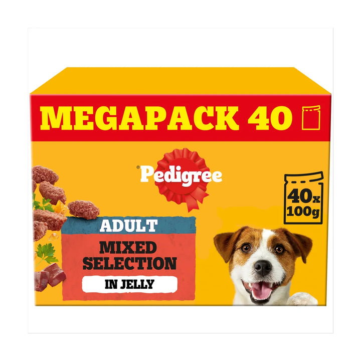 Pedigree Mixed Selection in Jelly Dog Food Pouches Mega Pack