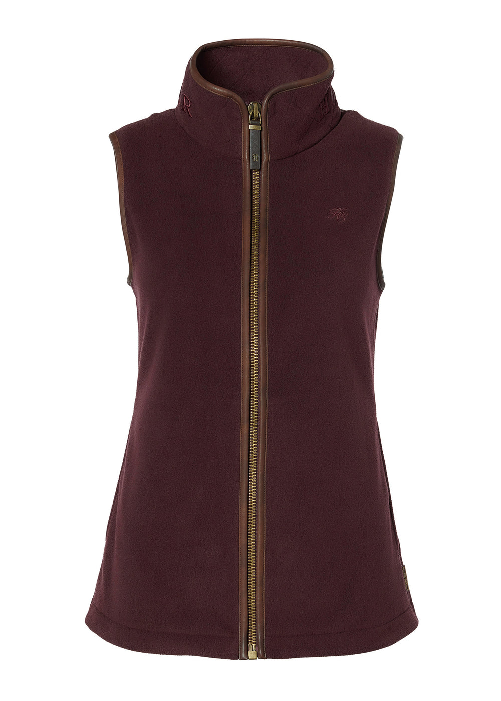 The Holland Cooper Ladies Country Fleece Gilet in Burgundy#Burgundy