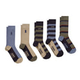 The Schoffel Mens Bamboo Sock Gift Box (Box of 5) in Cream Stripe#Cream Stripe