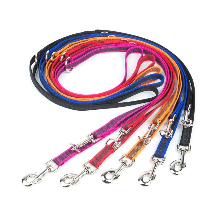 Julius-K9 Colour & Gray Super Grip Leash Double - Adjustable Length