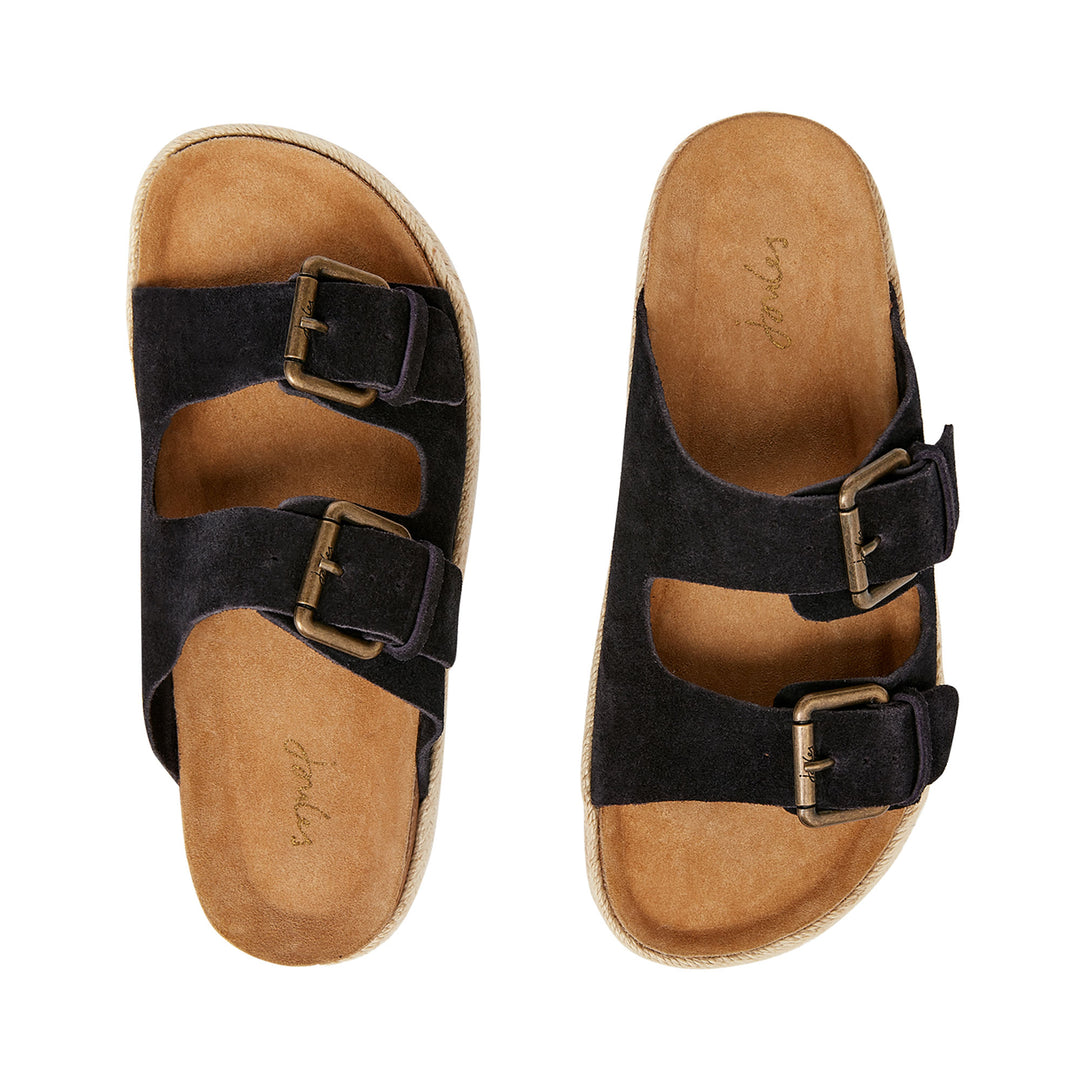 The Joules Ladies Lucinda Espadrille Sliders in Navy#Navy