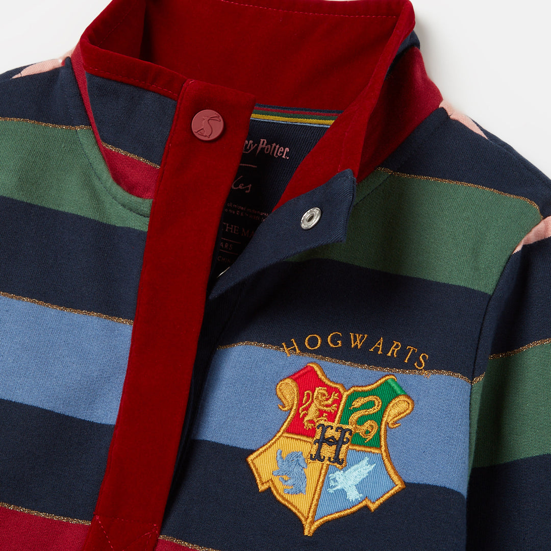 Joules Girls Harry Potter Hermione Striped 1/4 Zip Sweatshirt