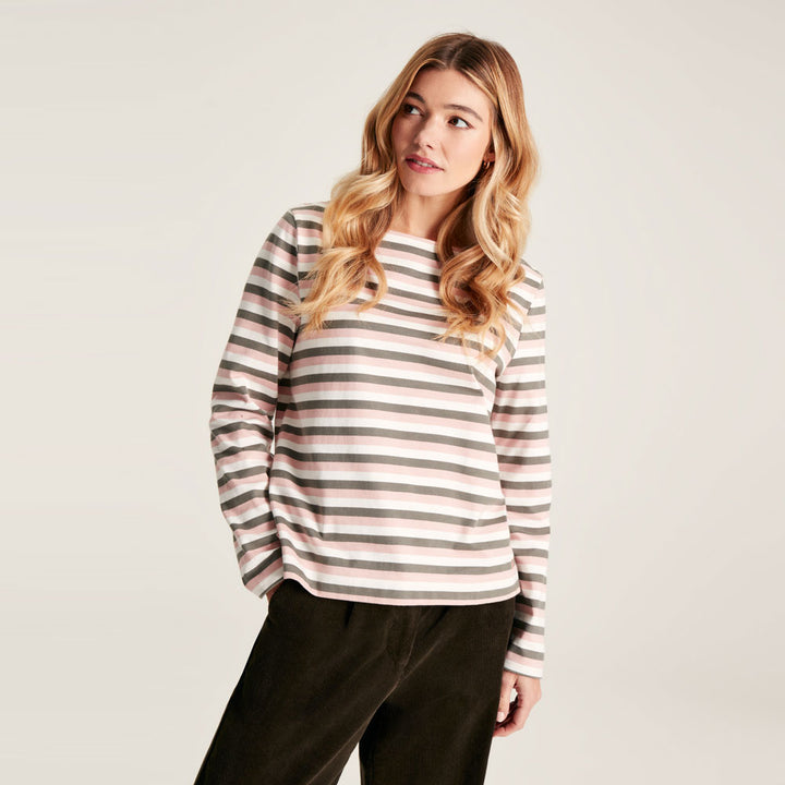 Joules Ladies Harbour Long Sleeve Top#Dusky Pink