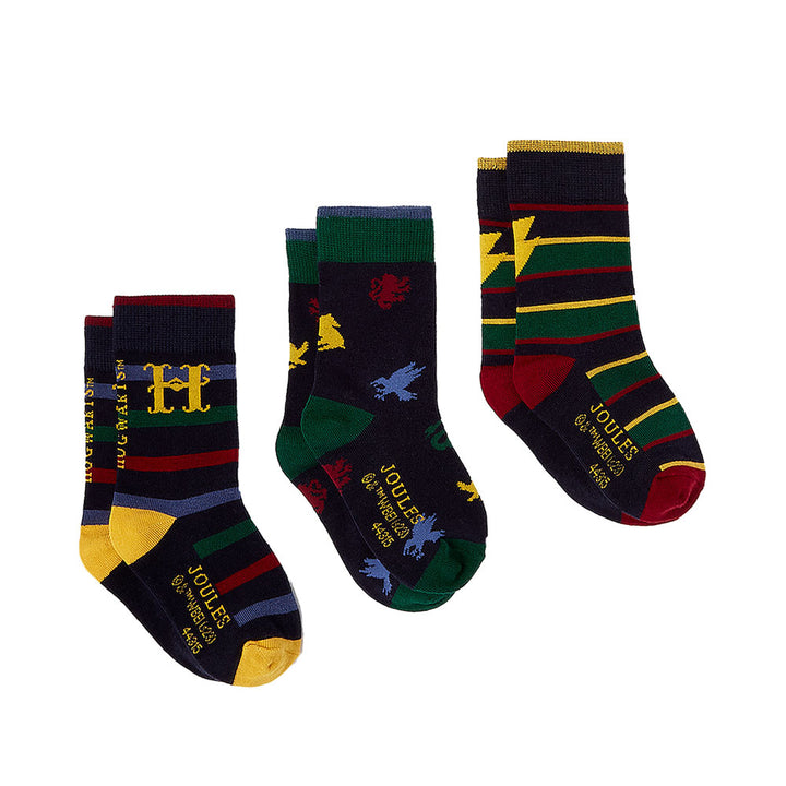 Joules Kids Harry Potter Enchanting Sock Set 3Pk#Navy