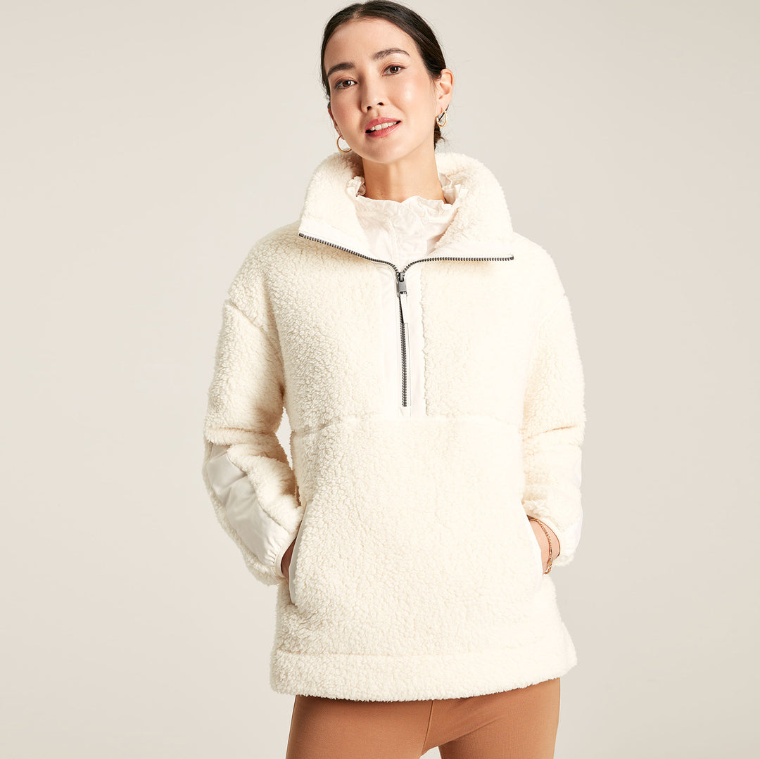 The Joules Ladies Tilly Borg Sweater in Cream#Cream