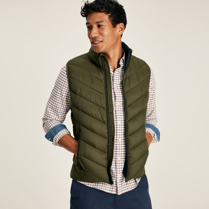 The Joules Mens Garrett Gilet in Dark Green#Dark Green