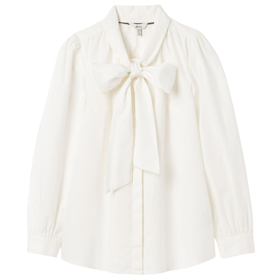 Joules Ladies Everly Plain Tie Neck Blouse