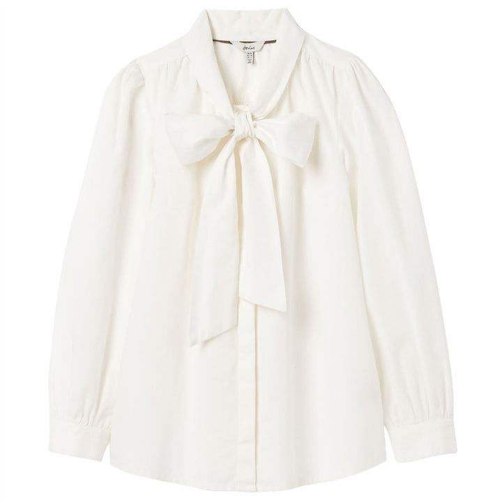 Joules Ladies Everly Plain Tie Neck Blouse