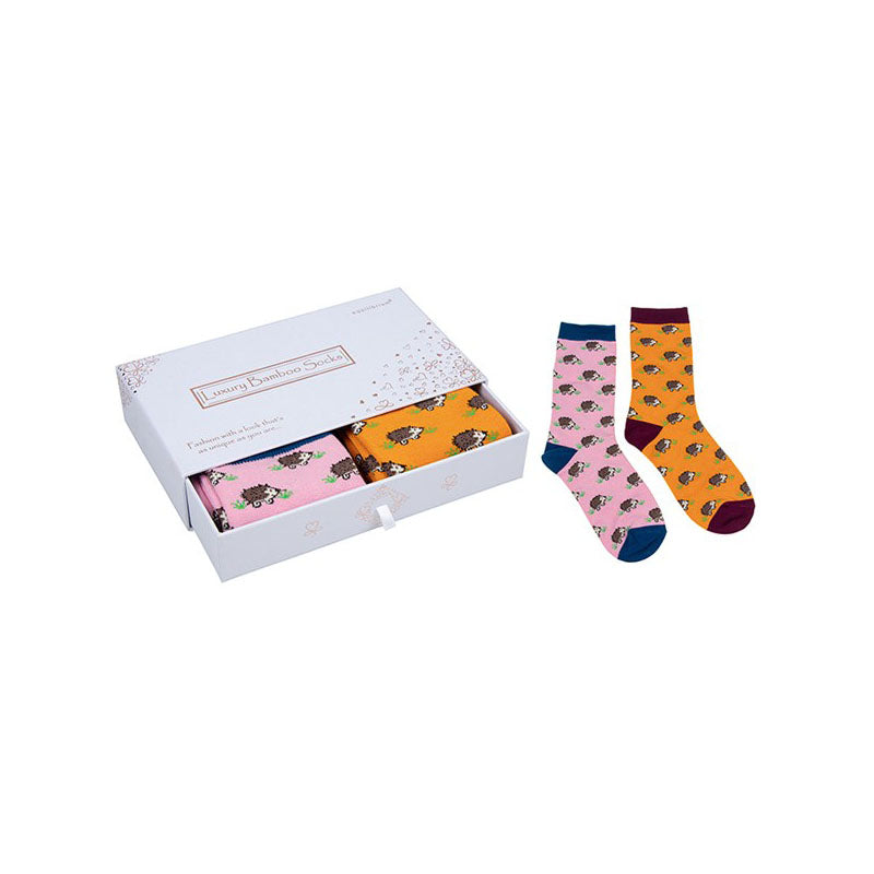 Ladies Bamboo Socks Gift Box Hedgehog