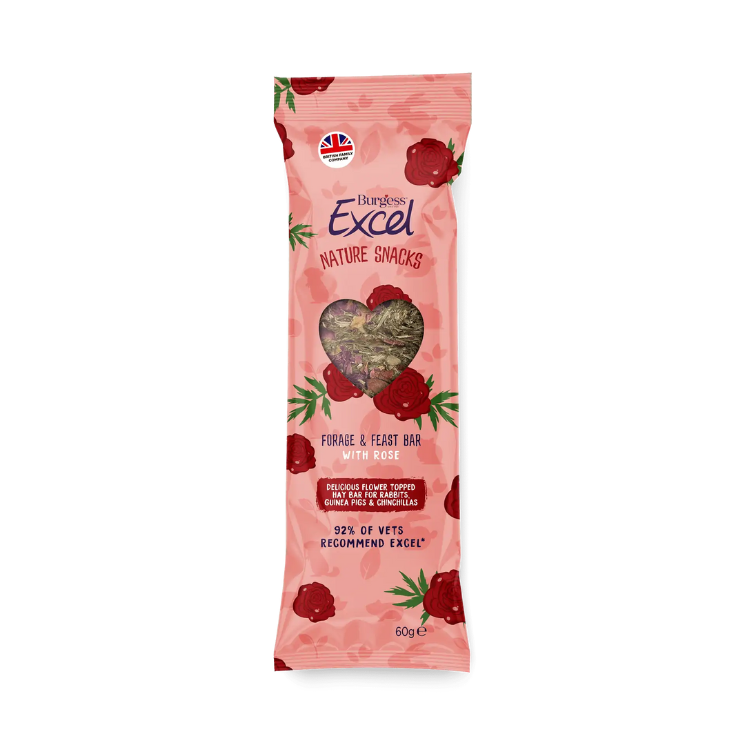Burgess Excel Nature Snacks Forage & Feast Rose Bars