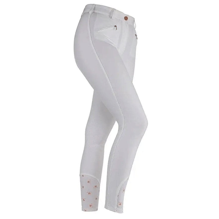 The Aubrion Ladies Thompson Breeches in White#White