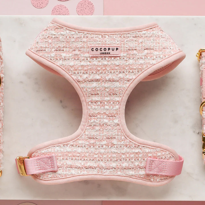 Cocopup Dog Pink Textured Tweed Harness
