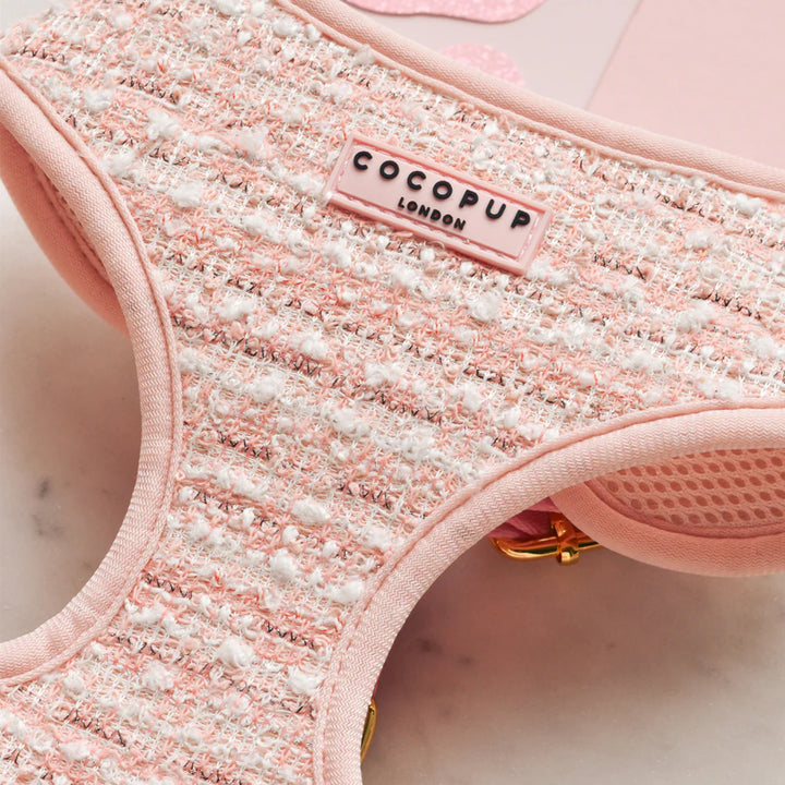 Cocopup Dog Pink Textured Tweed Harness