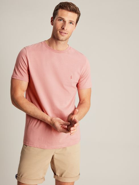 The Joules Mens Denton Plain Tee in #Dark pink