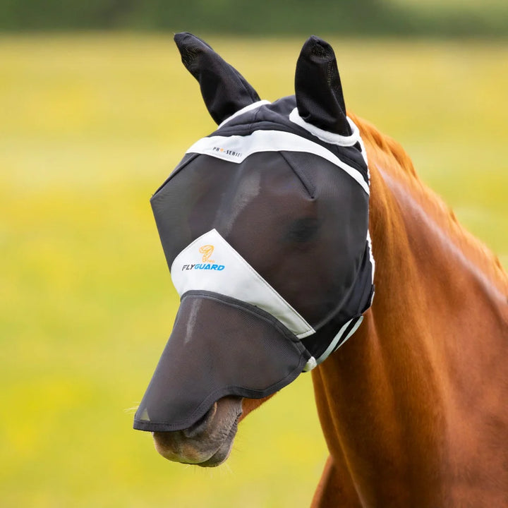 Shires Fine Mesh Fly Mask with Ears & Nose Extension