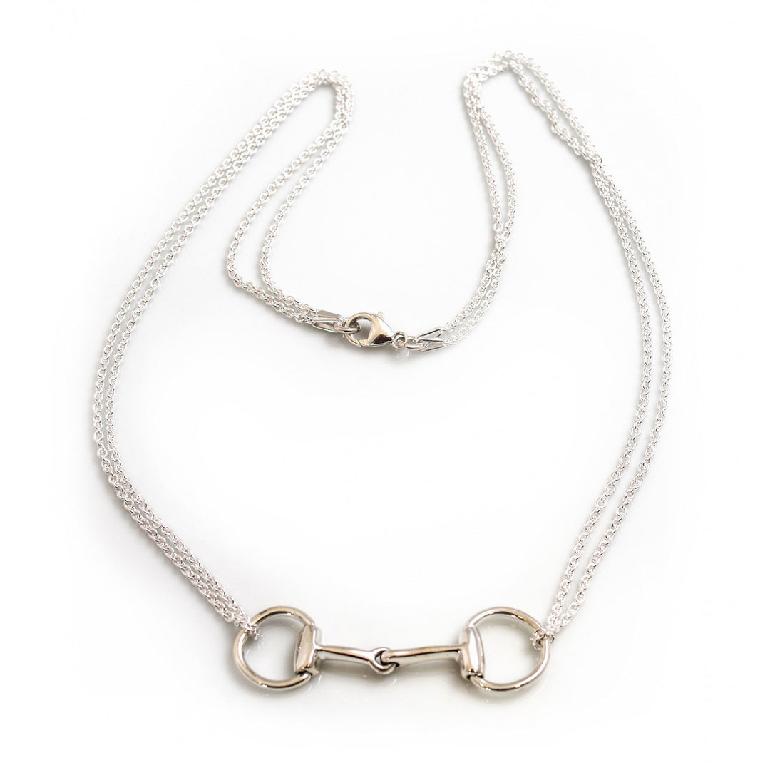 Hiho Silver Double Silver Chained Snaffle Necklace