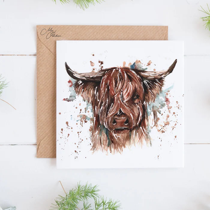 Meg Hawkins Highland Cow Card