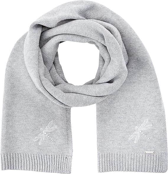 Joules Ladies Stafford Knitted Scarf With Embellishment#Grey