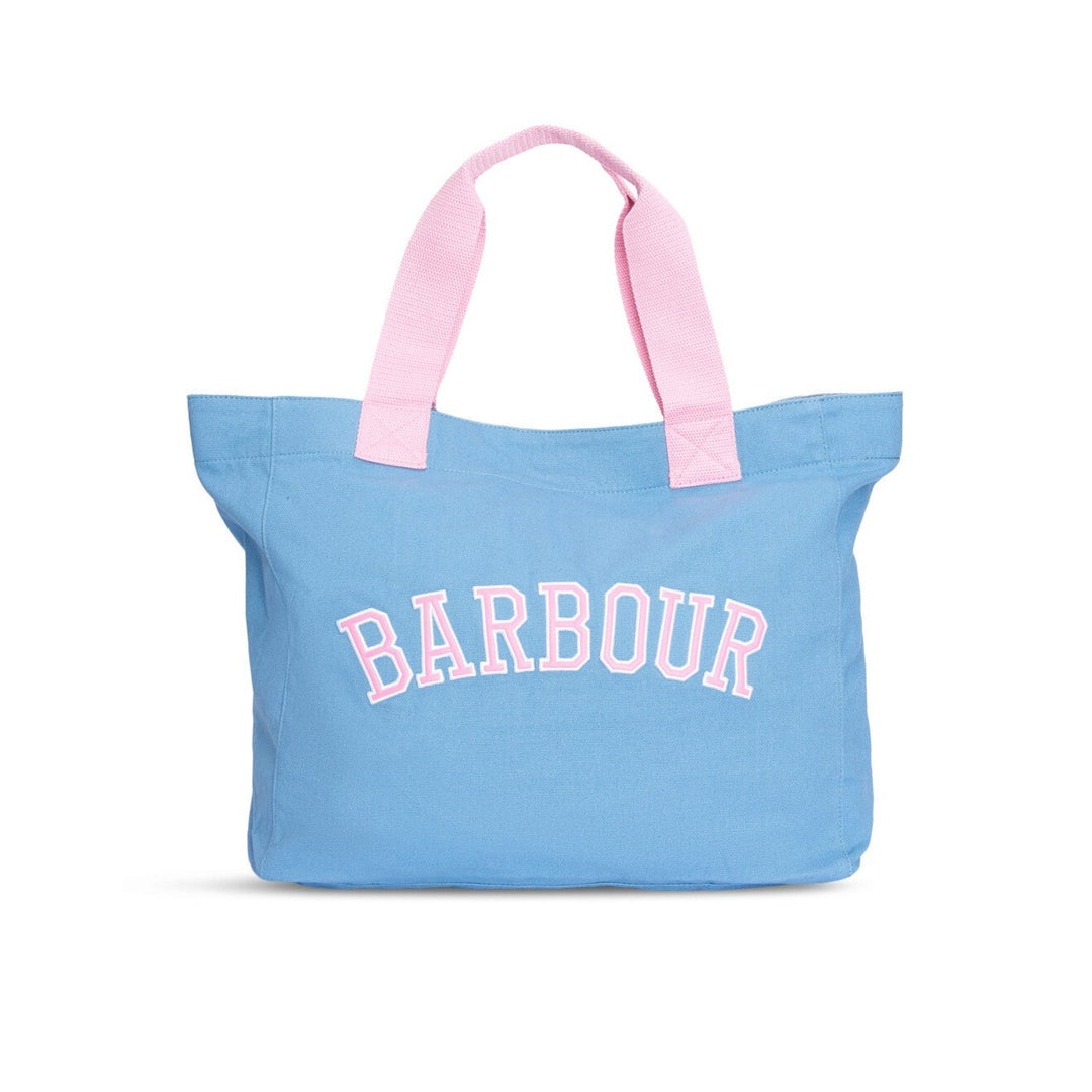 Barbour Logo Holiday Tote Bag#Blue