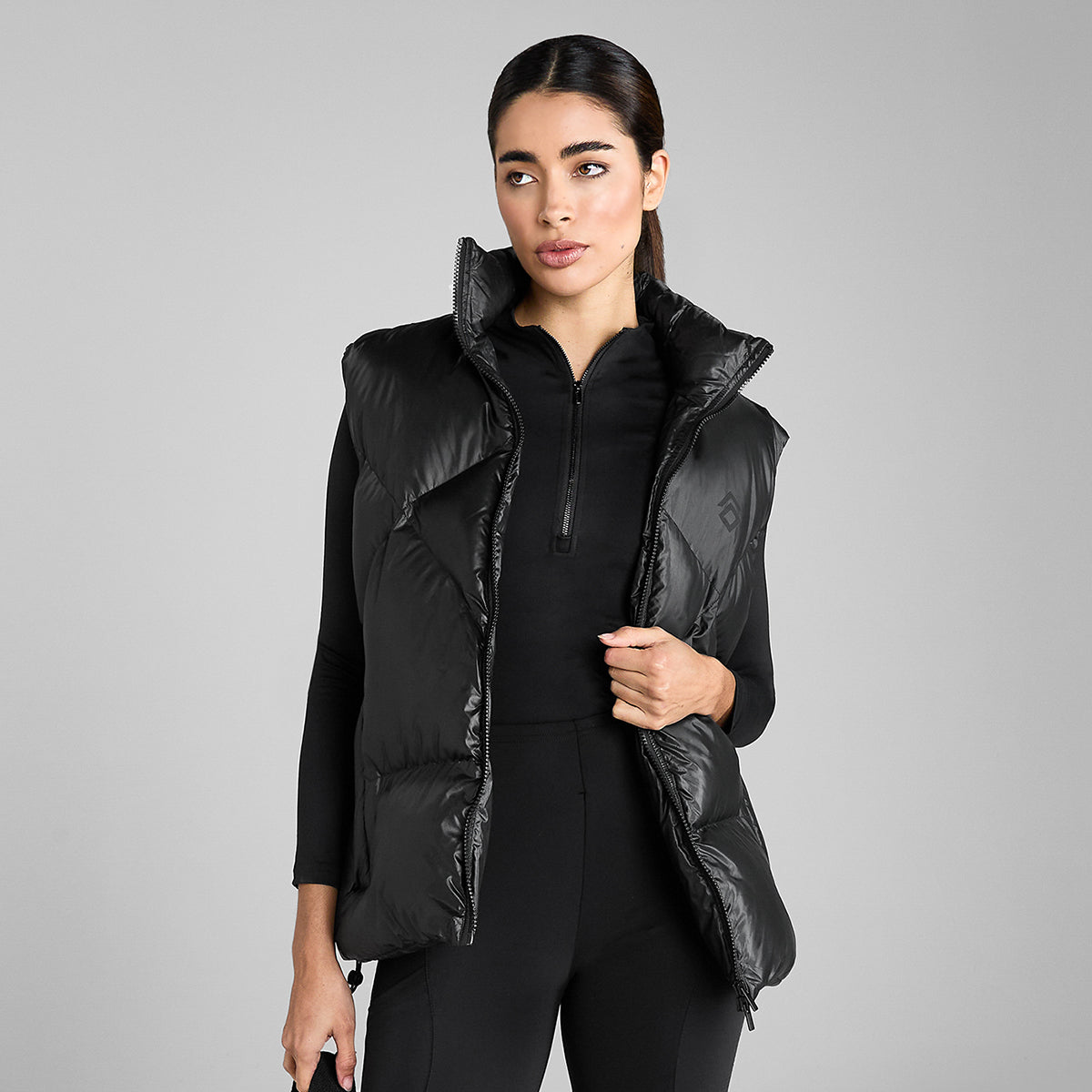 Aztec Diamond Heavy Quilted Gilet - Black | Millbry Hill