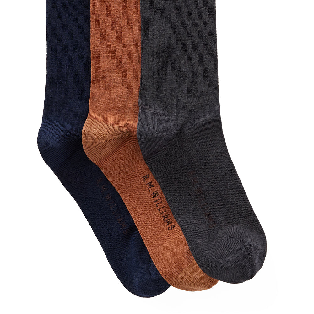 R M Williams Mens 3 Pack Longhorn Socks