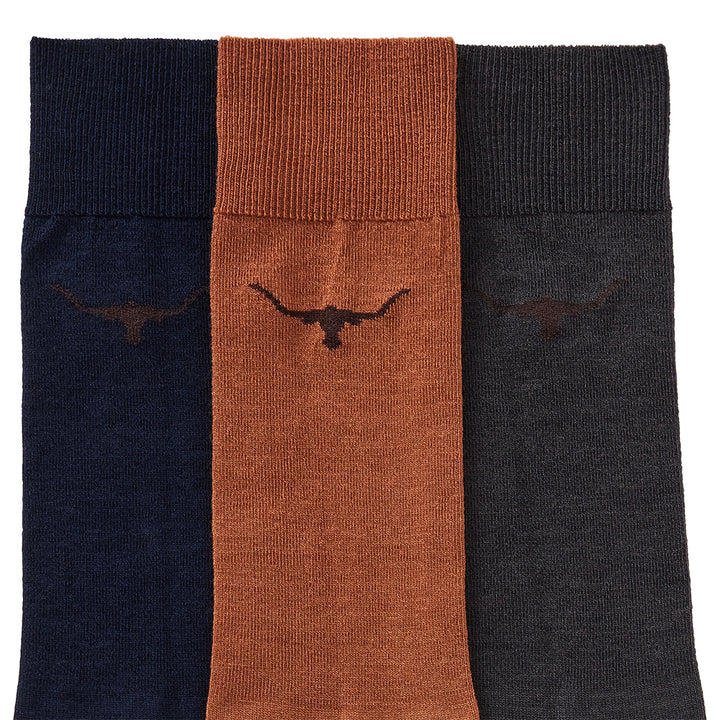 R M Williams Mens 3 Pack Longhorn Socks