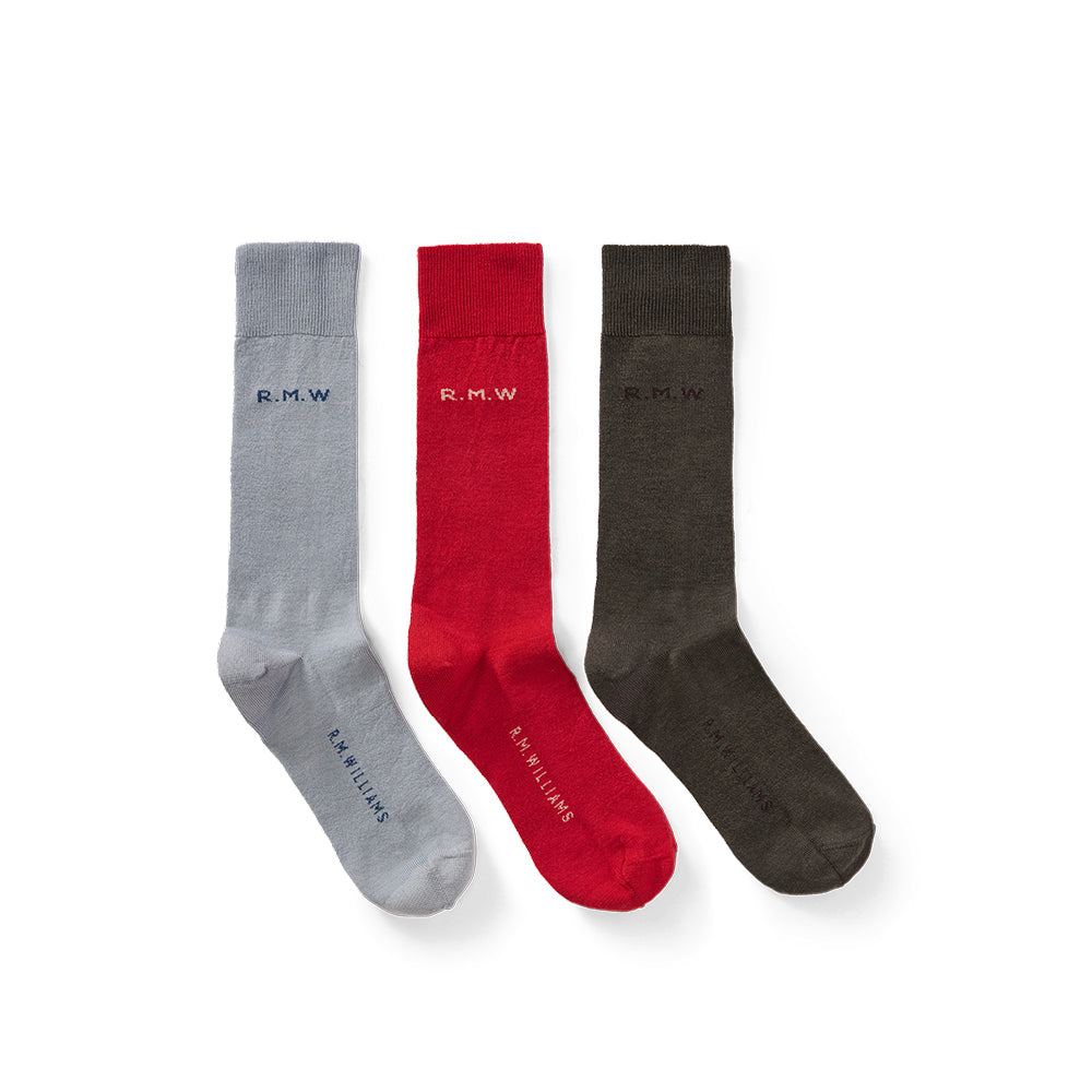 R M Williams Mens R.M.W 3 Pack Socks