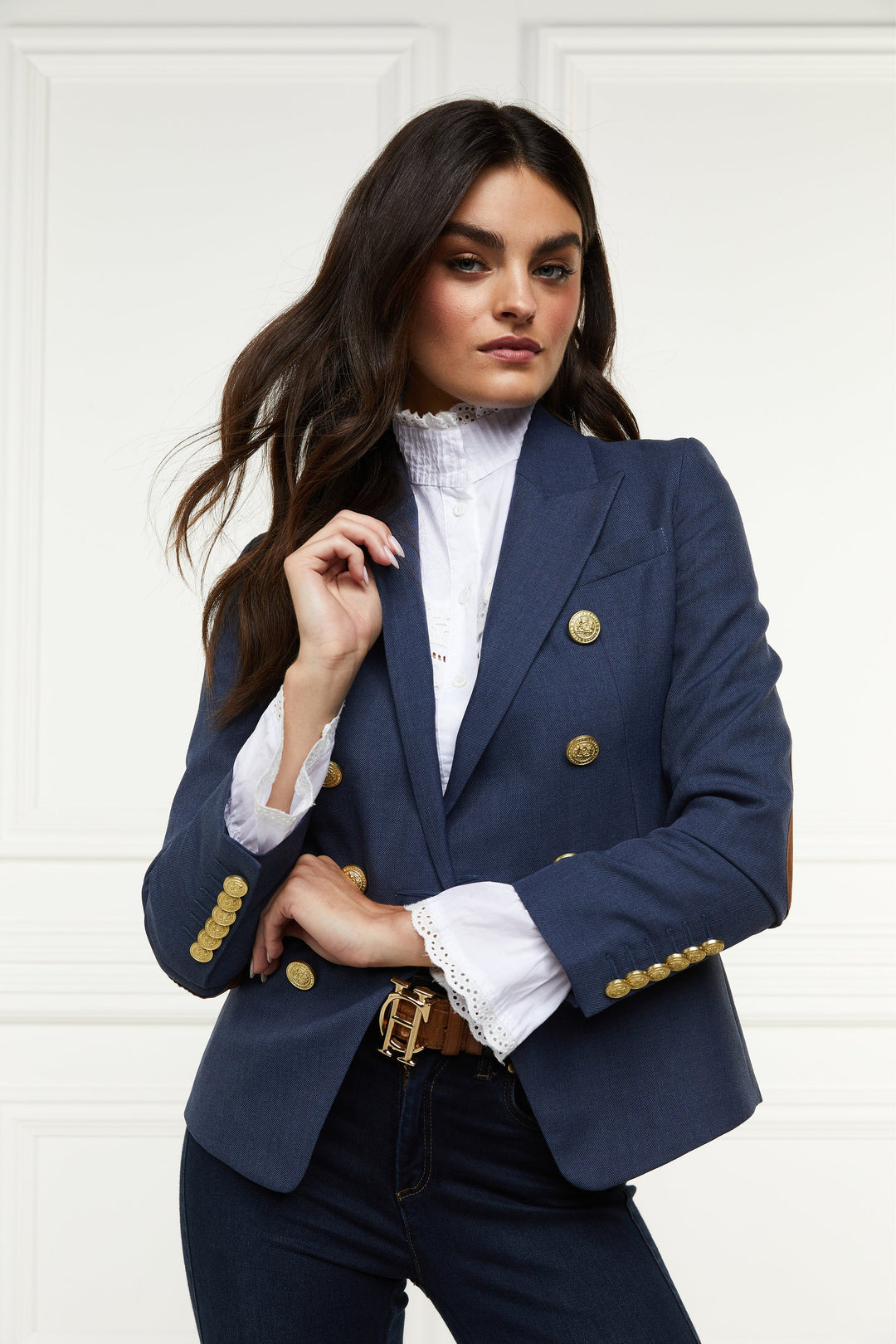 Holland Cooper Ladies Knightsbridge Blazer in Denim#Denim