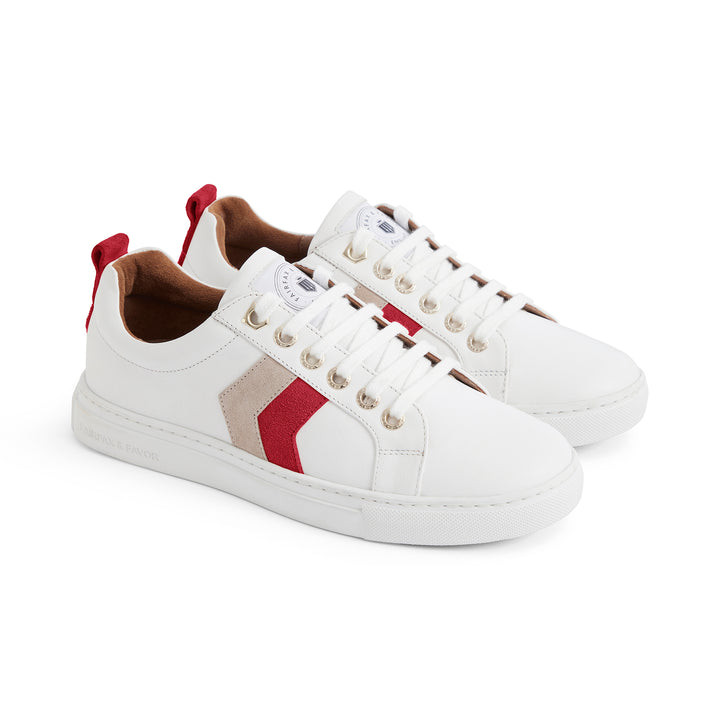 Fairfax & Favor Ladies Limited Edition Cherry/Stone Alexandra Trainer
