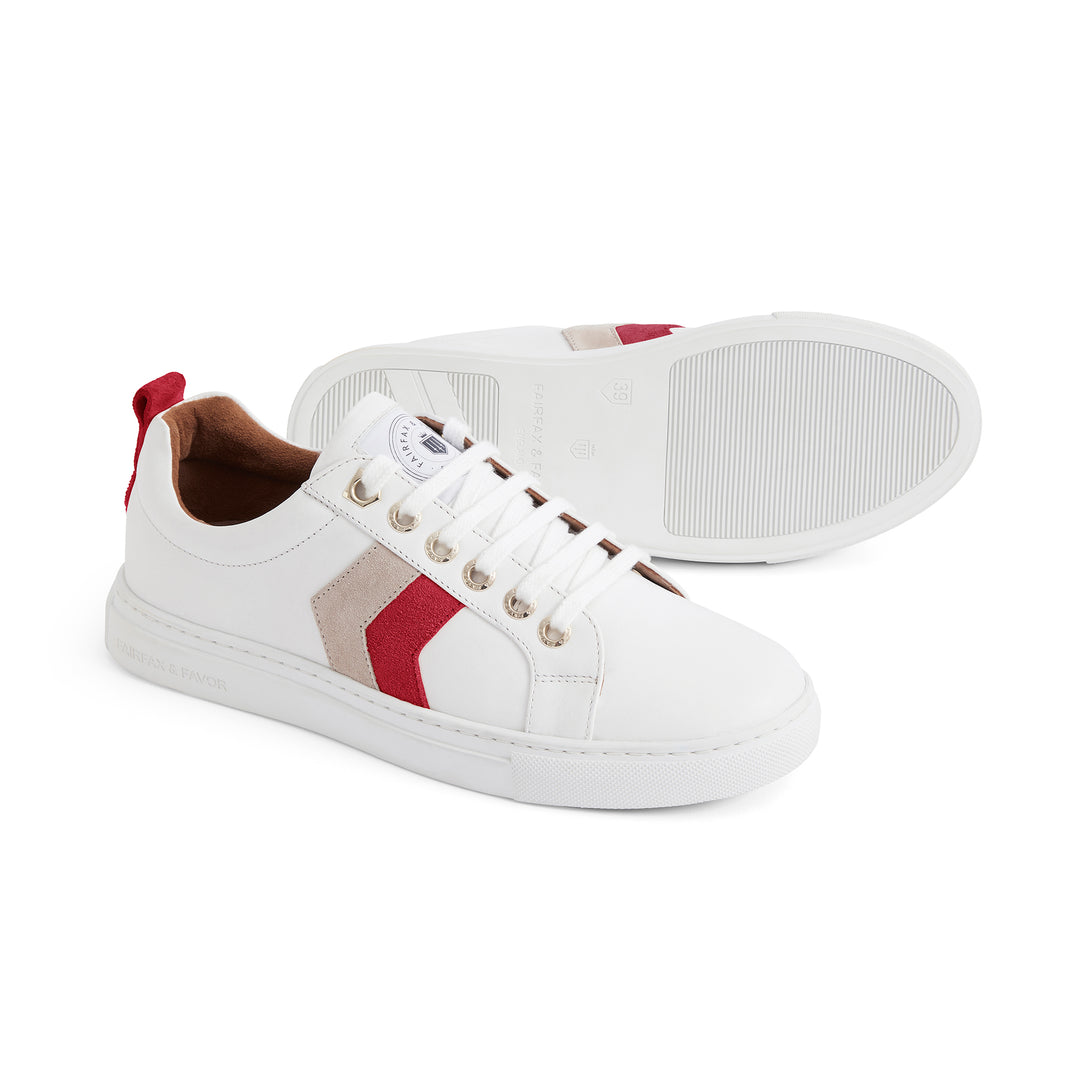 Fairfax & Favor Ladies Limited Edition Cherry/Stone Alexandra Trainer