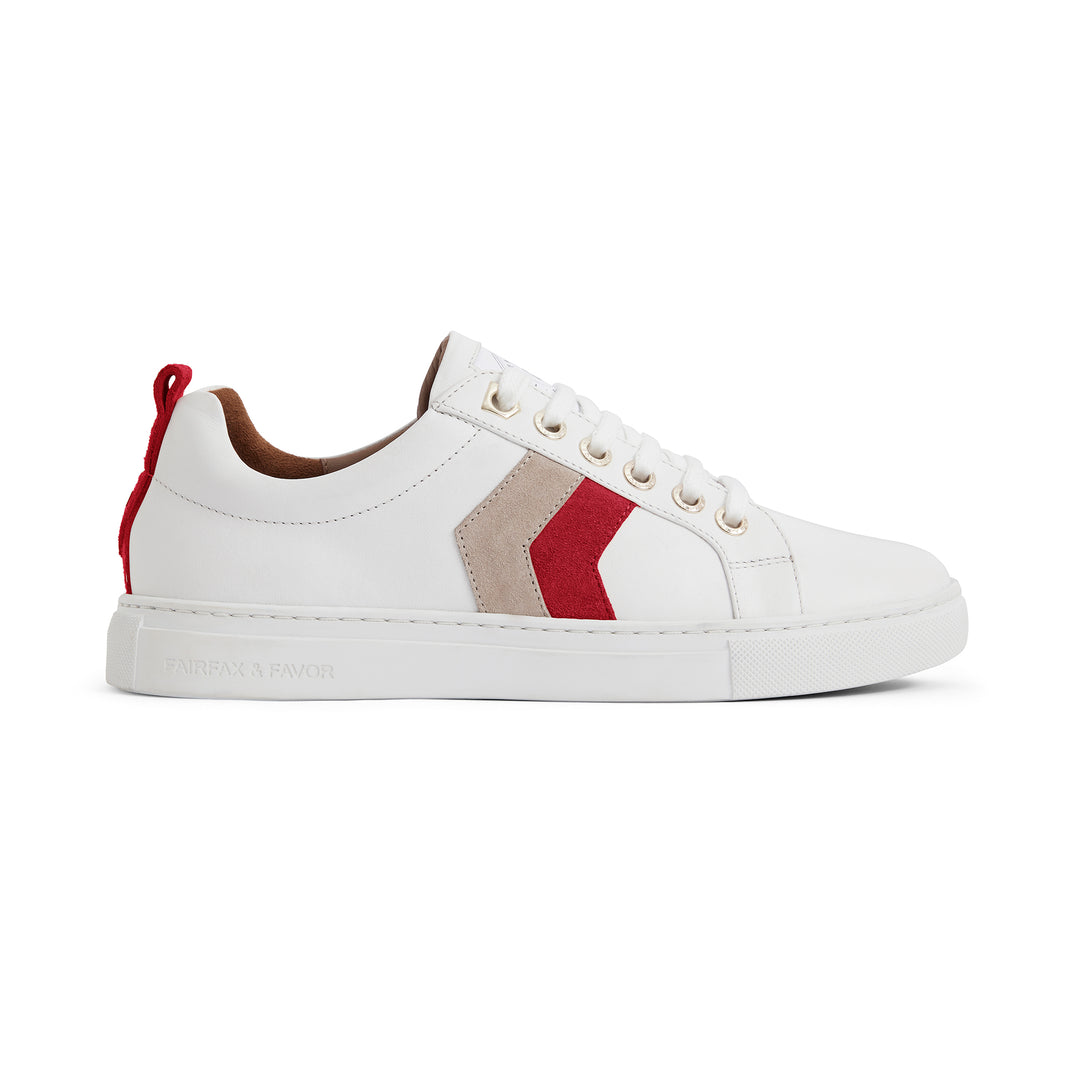 Fairfax & Favor Ladies Limited Edition Cherry/Stone Alexandra Trainer