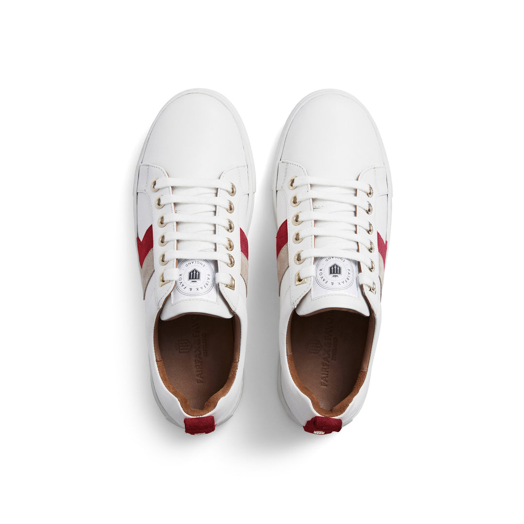 Fairfax & Favor Ladies Limited Edition Cherry/Stone Alexandra Trainer