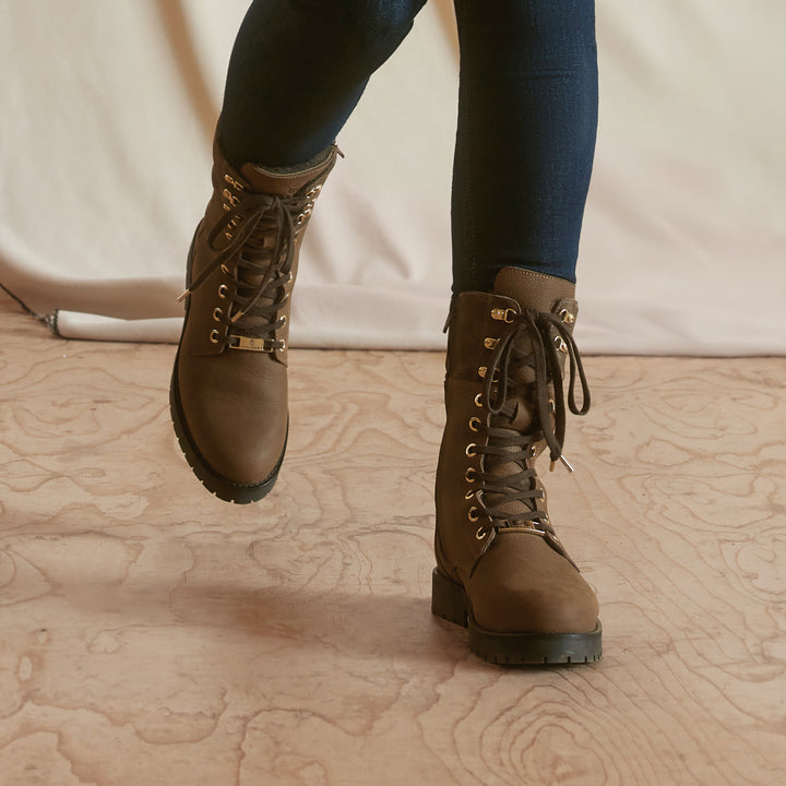 Fairfax & Favor Limited Edition Fog Nubuck Shearling Lined Anglesey Boot