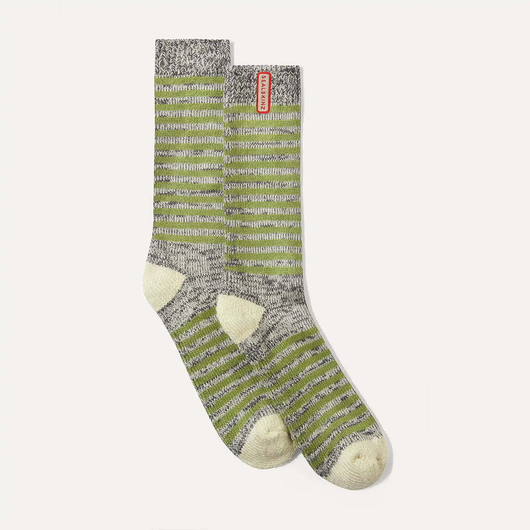Sealskinz Men's Attleborough Bamboo Mid Length Lightweight Stripe Sock