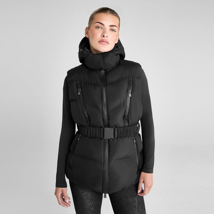 Aztec Diamond Ladies Premium Belted Quilted Gilet