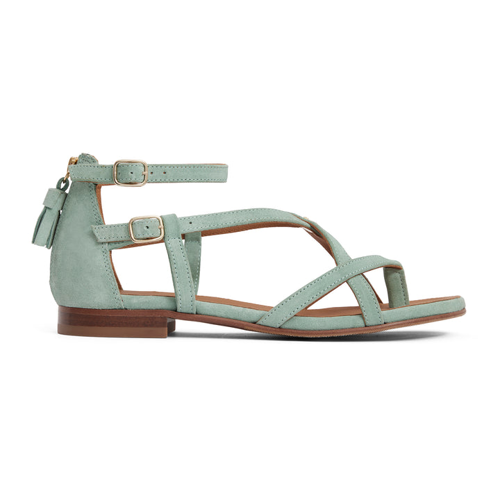 Fairfax & Favor Ladies Limited Edition Mint Suede Brancaster Sandal