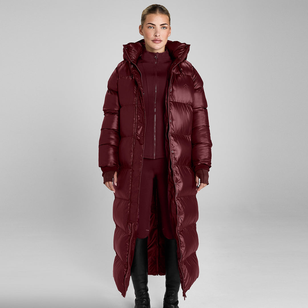Aztec Diamond Ladies Heavy Quilted Long Puffer