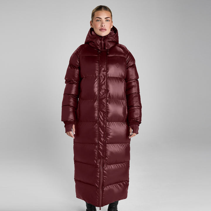 Aztec Diamond Ladies Heavy Quilted Long Puffer