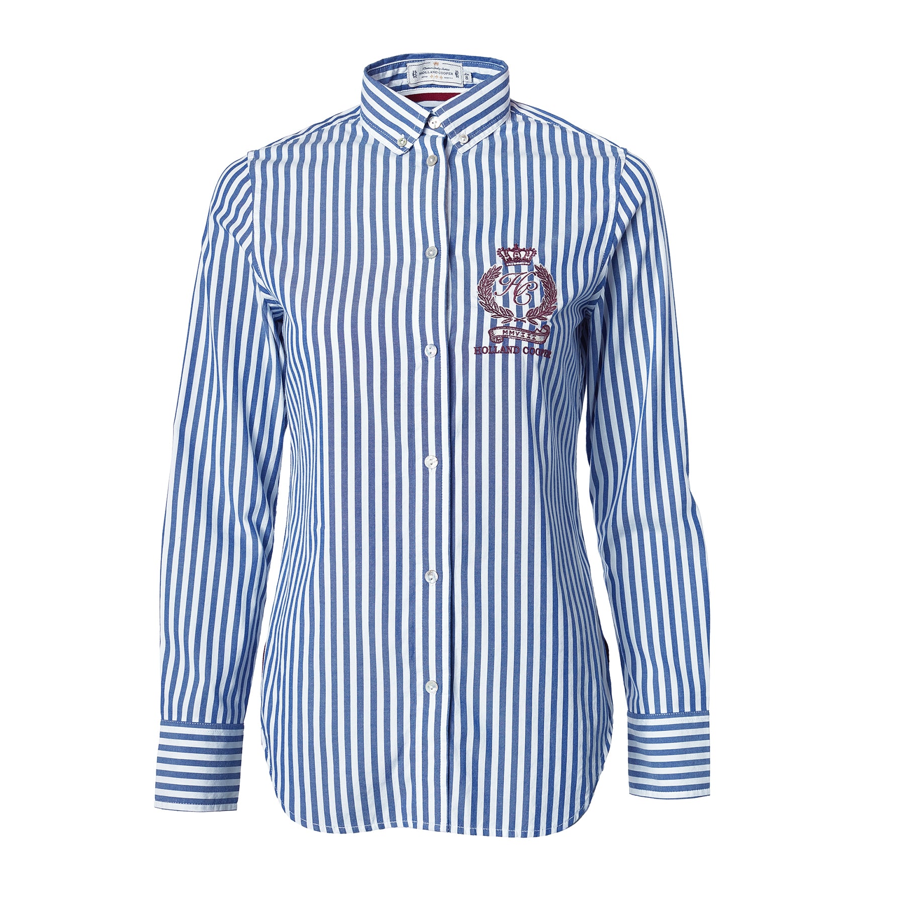 Holland Cooper Ladies Classic Button Down Shirt - Navy Stripe