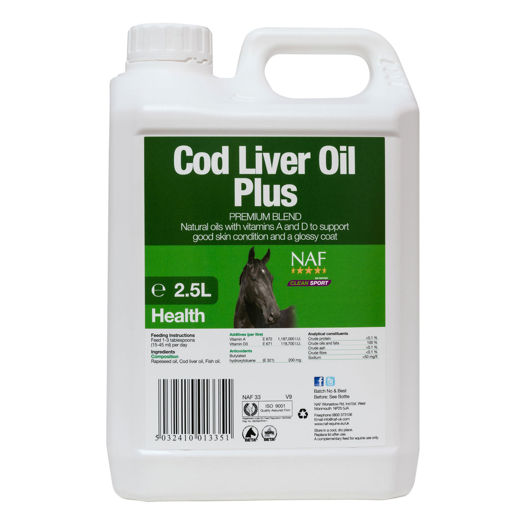 NAF Cod Liver Oil Supplement for Horses and Ponies 1L