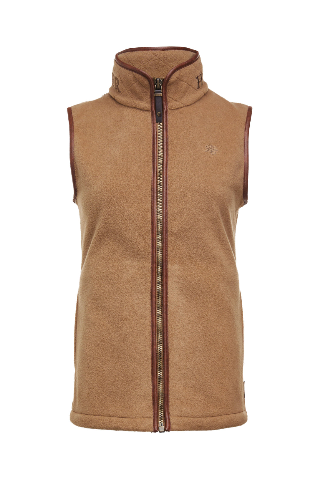 Holland Cooper Ladies Country Fleece GiletThe Holland Cooper Ladies Country Fleece Gilet in Light Brown#Light Brown