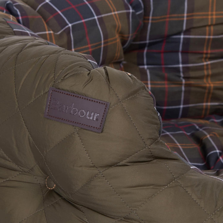 Barbour Quilted Dog Bed logo badge detail