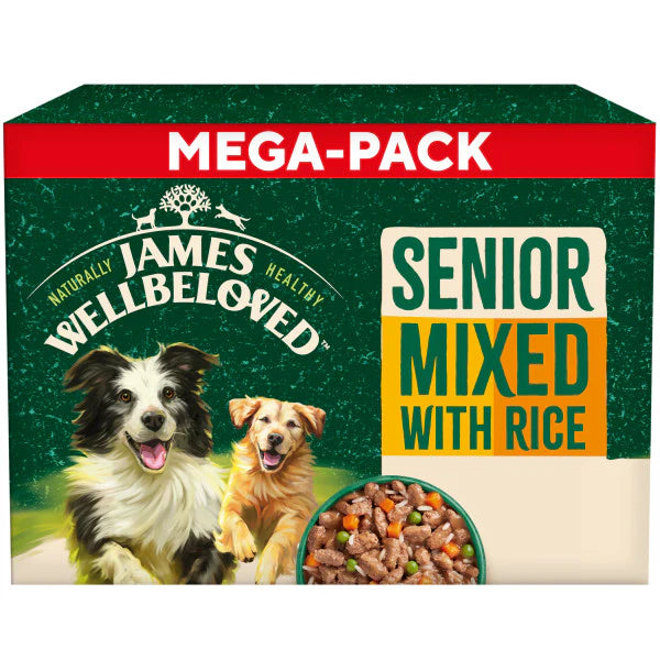 JW Dog Senior Turkey Lamb Chicken Pouch 48x90g Millbry Hill