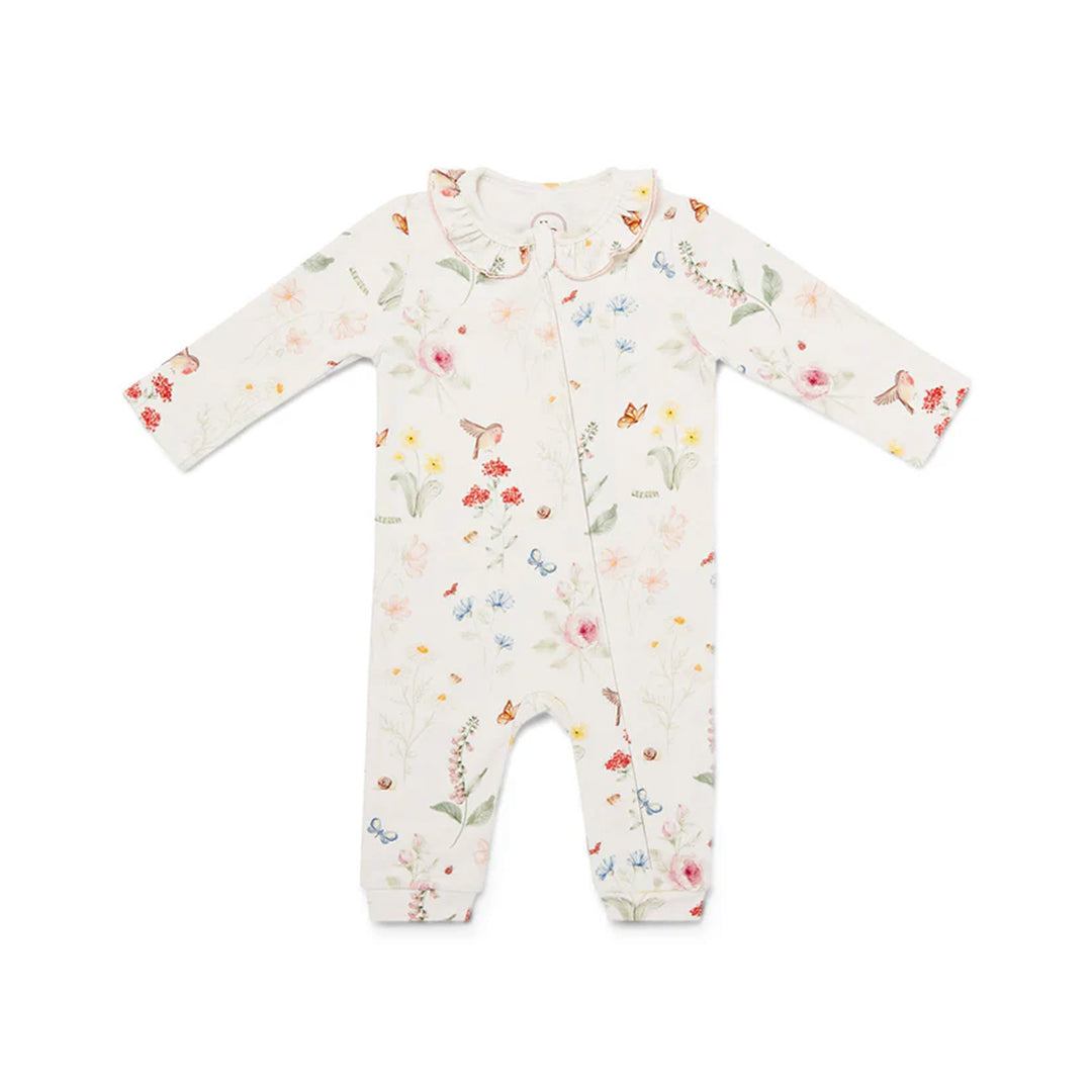 Eleanor Charles Baby The English Garden Print Frill Zip Romper