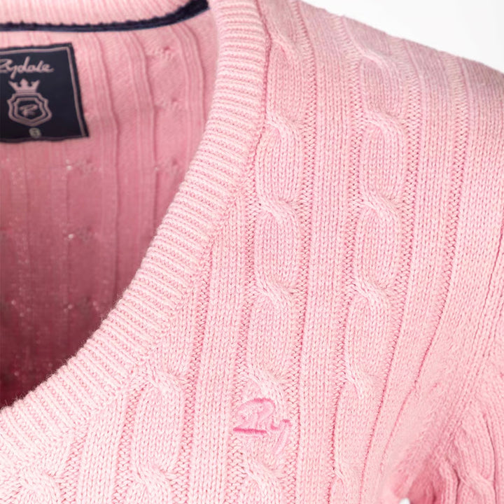 Rydale Ladies Emma V Neck Cable Knit Jumper